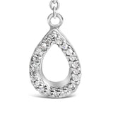 Sterling Silver Created Blue Sapphire and Diamond Accent Y Necklace-3 thumbnail 4