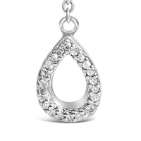 Sterling Silver Created Blue Sapphire and Diamond Accent Y Necklace
