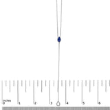 Sterling Silver Created Blue Sapphire and Diamond Accent Y Necklace-4 thumbnail 5