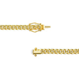 Semi-Solid 14K Yellow Gold 4.5mm Miami Cuban Chain Necklace - Unisex Chain-1 thumbnail 2
