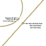 Semi-Solid 14K Yellow Gold 4.5mm Miami Cuban Chain Necklace - Unisex Chain-3 thumbnail 4
