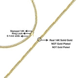 Semi-Solid 14K Yellow Gold 6.1mm Classic Miami Cuban Chain Necklace-4 thumbnail 5