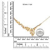 18K Yellow Gold 1/2 Cttw Brown Diamond and Multi-Size Oval Yellow Sapphire Cluster Cascade Station Necklace (Brown Color, SI1-SI2 Clarity) - Adjustable up to 14