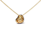 18K Yellow Gold Blue Enamel 1/10 Cttw Round Pave Diamonds Heart Shape 18