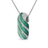 .925 Sterling Silver Turquoise Enamel and 1/2 Cttw Diamond Block 18