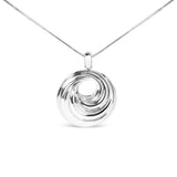 925 sterling silver endless wave swirl medallion pendant necklace on 18-inch chain thumbnail 1