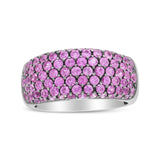18K white gold ring with multi row pink sapphire stones and black rhodium thumbnail 1