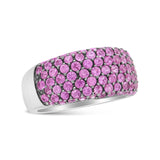 18K White Gold and Black Rhodium Multi Row Pink Sapphire Classic Band Ring-1 thumbnail 2