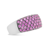 18K White Gold and Black Rhodium Multi Row Pink Sapphire Classic Band Ring-3 thumbnail 4