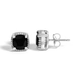 Sterling Silver Cushion Onyx 3-Piece Jewelry Set Ring Earrings Pendant 18 Inch Cable Chain-3 thumbnail 4