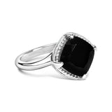 Sterling Silver Cushion Onyx 3-Piece Jewelry Set Ring Earrings Pendant 18 Inch Cable Chain-4 thumbnail 5
