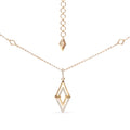 14K yellow gold necklace with double triangle geometric diamond pendant