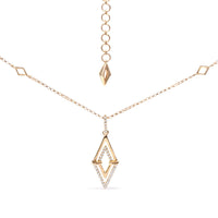 14K Yellow Gold 1/4 Cttw Diamond Double Triangle Geometric 18