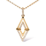 14K Yellow Gold 1/4 Cttw Diamond Double Triangle Geometric 18