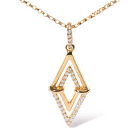 14K Yellow Gold 1/4 Cttw Diamond Double Triangle Geometric 18