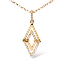 14K Yellow Gold 1/4 Cttw Diamond Double Triangle Geometric 18" Pendant Necklace (G-H Color, SI1-SI2 Clarity)-1