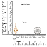 14K Yellow Gold 1/4 Cttw Diamond Double Triangle Geometric 18