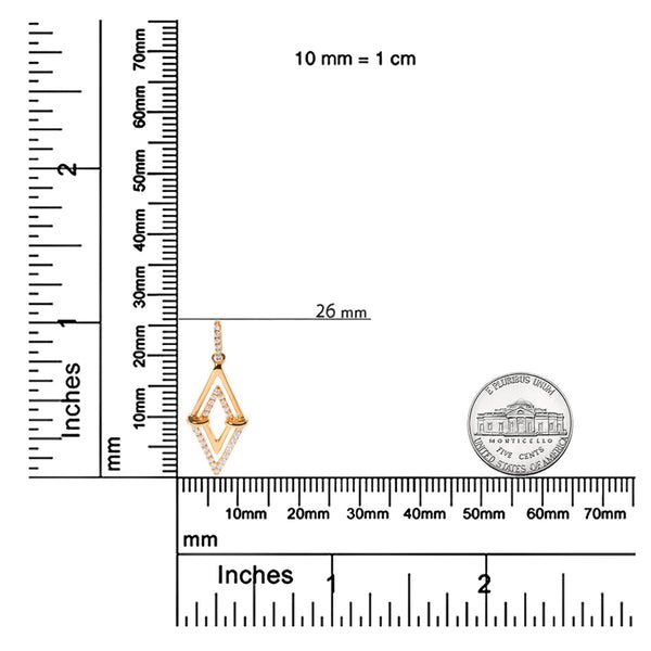 14K Yellow Gold 1/4 Cttw Diamond Double Triangle Geometric 18