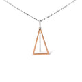 14K white and rose gold necklace with round diamond windchime pendant
