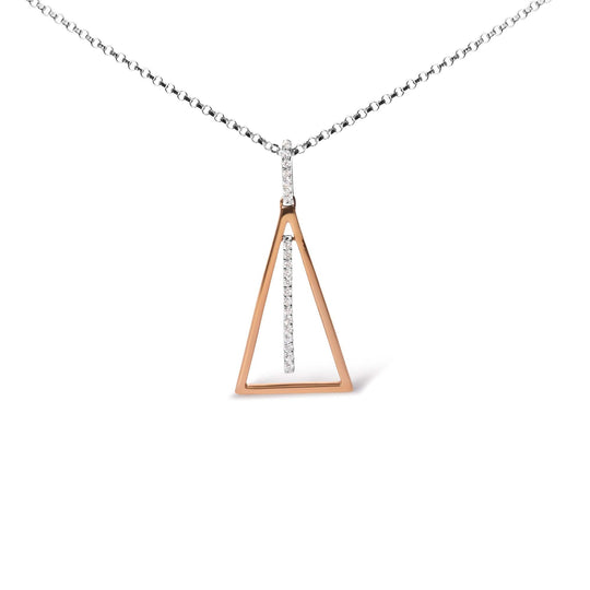14K Rose and White Gold 1/8 Cttw Diamond Windchime 18" Pendant Necklace (G-H Color, SI1-SI2 Clarity)-0