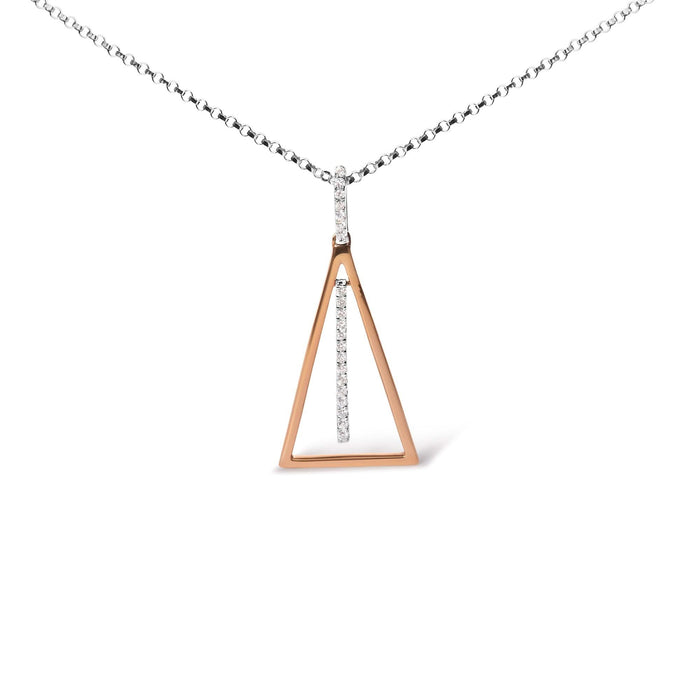 14K Rose and White Gold 1/8 Cttw Diamond Windchime 18