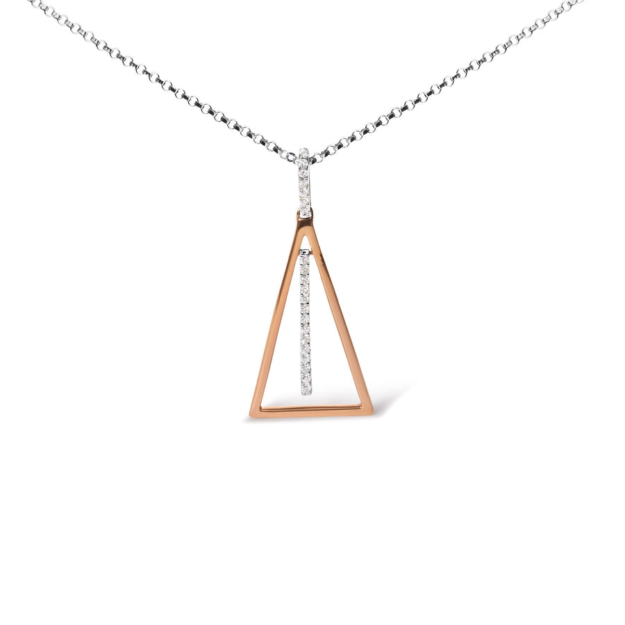 14K Rose and White Gold 1/8 Cttw Diamond Windchime 18