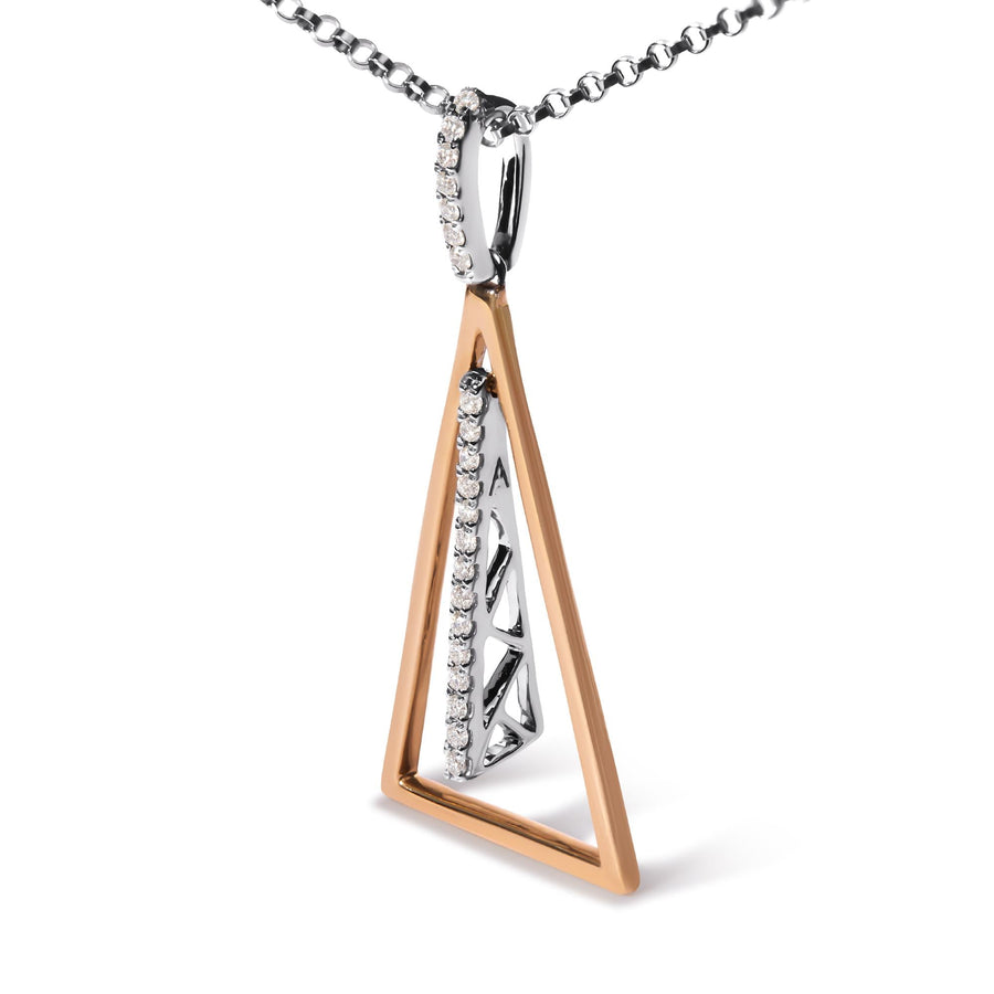 14K Rose and White Gold 1/8 Cttw Diamond Windchime 18