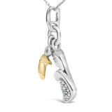 14K Yellow Gold Plated Sterling Silver Diamond Accent Mom and Child Pendant Necklace-3 thumbnail 4