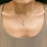 14K Yellow Gold Plated Sterling Silver Diamond Accent Mom and Child Pendant Necklace-2 thumbnail 3