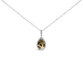 10K yellow gold necklace with pear diamond halo accent stones
