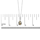 10K Yellow Gold Plated Sterling Silver Mixed Color Diamond Accent Pear Halo Pendant Necklace-4 thumbnail 5