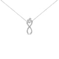 925 sterling silver infinity pendant necklace with round diamond stones