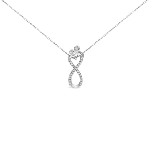 Sterling Silver 1/4 Cttw Diamond Infinity Motif Pendant Necklace
