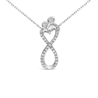 Sterling Silver 1/4 Cttw Diamond Infinity Motif Pendant Necklace