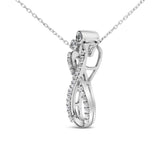 Sterling Silver 1/4 Cttw Diamond Infinity Motif Pendant Necklace-3 thumbnail 4