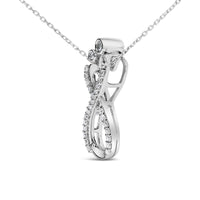 Sterling Silver 1/4 Cttw Diamond Infinity Motif Pendant Necklace