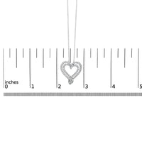 Sterling Silver 1/2 Cttw Diamond Heart Pendant Necklace