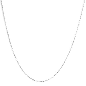 Unisex Solid 14K Gold 1.5mm Paperclip Chain Necklace - Choice of Length and Metal Color-1