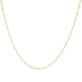 Unisex Solid 14K Gold 2.5mm Paperclip Chain Necklace-1 thumbnail 2