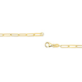 Unisex Solid 14K Gold 2.5mm Paperclip Chain Necklace-3 thumbnail 4