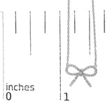 .925 Sterling Silver Diamond Accent Ribbon Bow Knot Pendant Necklace (J-K Color, I2-I3 Clarity) - 18