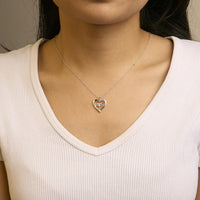 .925 Sterling Silver Diamond Accent MOM with Heart Pendant Necklace (J-K Color, I2-I3 Clarity) - 18