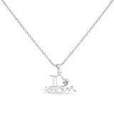 925 sterling silver heart pendant necklace with heart diamond accent stones thumbnail 1