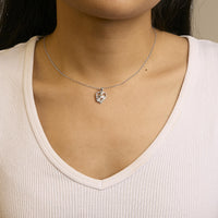 .925 Sterling Silver Diamond Accent Mom with Heart Pendant Necklace (J-K Color, I2-I3 Clarity) - 18