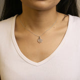 .925 Sterling Silver Cursive Mom Heart Diamond Accent Pendant Necklace (J-K Color, I2-I3 Clarity) - 18