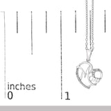 .925 Sterling Silver Cursive Mom Heart Diamond Accent Pendant Necklace (J-K Color, I2-I3 Clarity) - 18