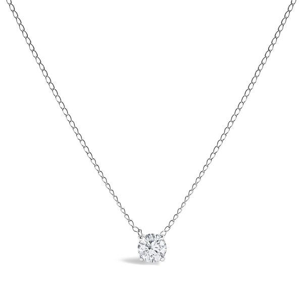 14K Gold Floating 1/2 Cttw Lab Grown Diamond Solitaire Pendant Necklace - 18