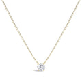 14K gold necklace with 1 floating lab grown diamond solitaire stone