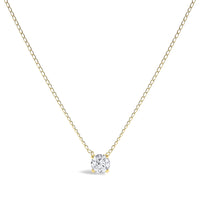 14K Gold Floating 1/2 Cttw Lab Grown Diamond Solitaire Pendant Necklace - 18