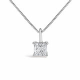 14K Gold Lab Grown Princess Diamond Solitaire Pendant Necklace-3 thumbnail 4